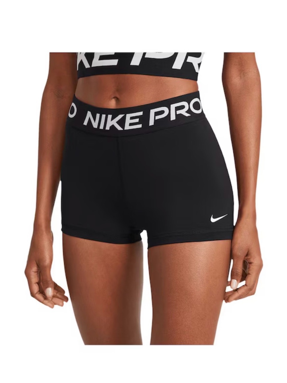 Nike Black Women's Performance Bike Shorts with White Swoosh